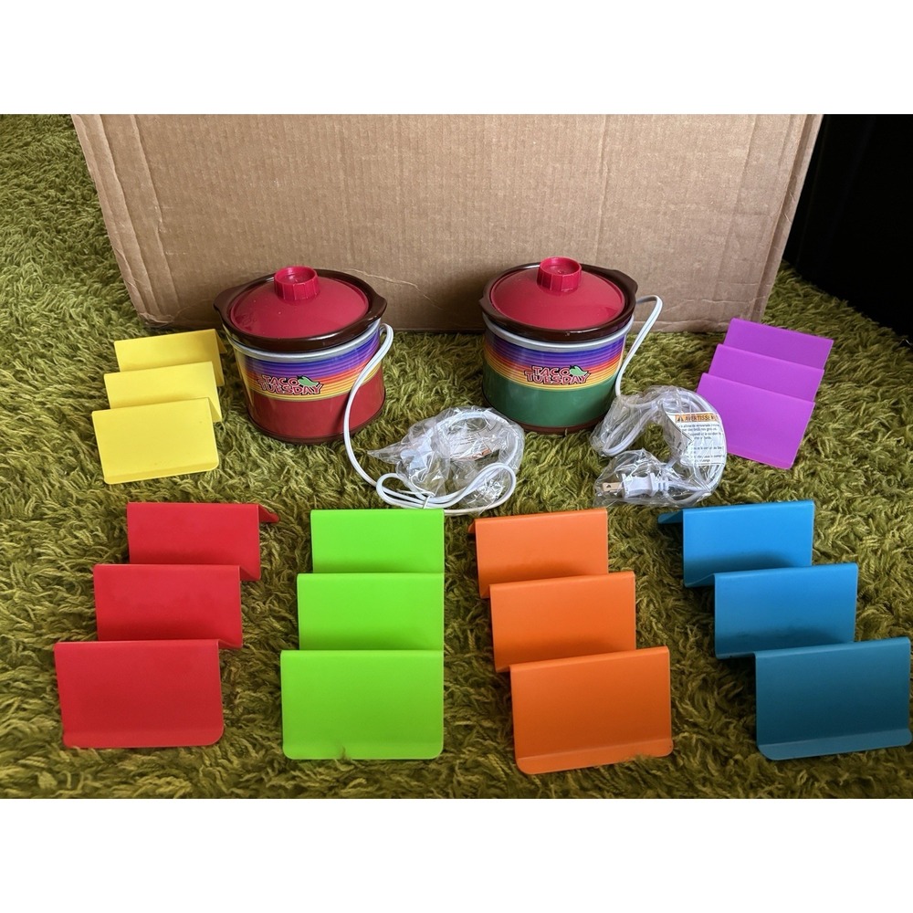 Nostalgia Taco Tuesday 2 Mini Fiesta Dippers & 18 Taco Holders Set